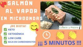 Salmón al vapor en microondas dieta keto o cetogénica