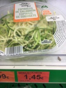 Espaguetis calabacín supermercado