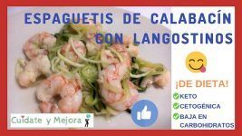 espaguetis calabacin con langostinos keto
