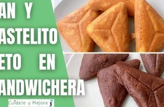 pan y pastelito o bizcocho keto en sandwichera