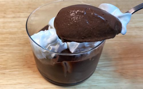 mousse chocolate keto queso cottage