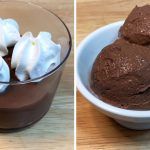 mousse y helado de chocolate sin azucar con queso cottage